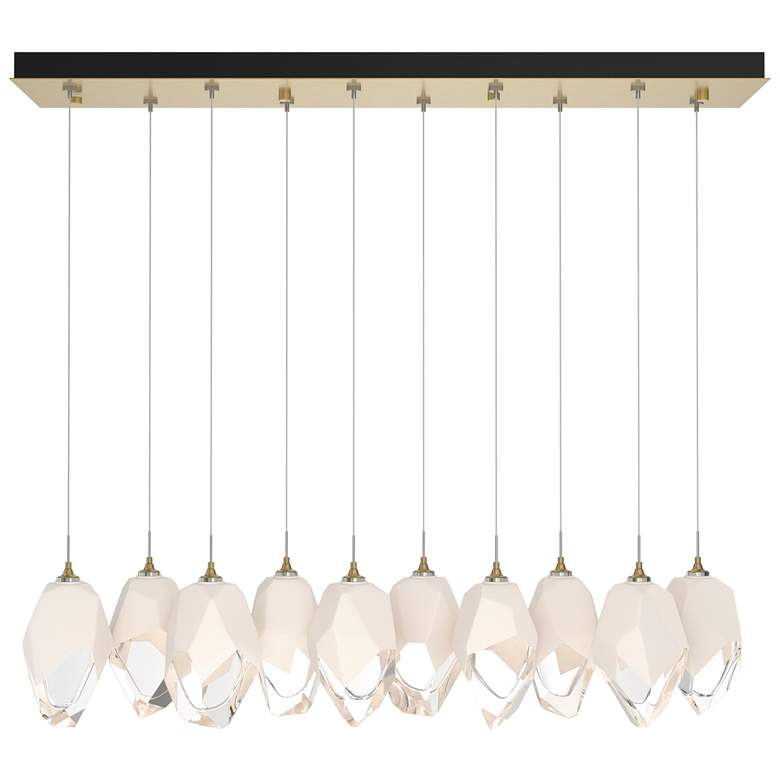 Image 1 Chrysalis 44.7"W 10-Light Modern Brass Large White Crystal Standard Pe