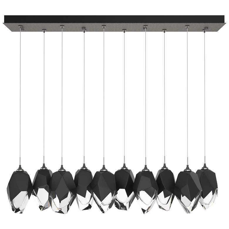 Image 1 Chrysalis 44.7"W 10-Light Natural Iron Large Black Crystal Standard Pe