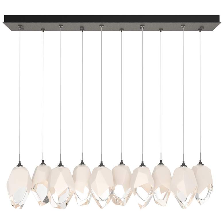 Image 1 Chrysalis 44.7"W 10-Light Natural Iron Large White Crystal Standard Pe