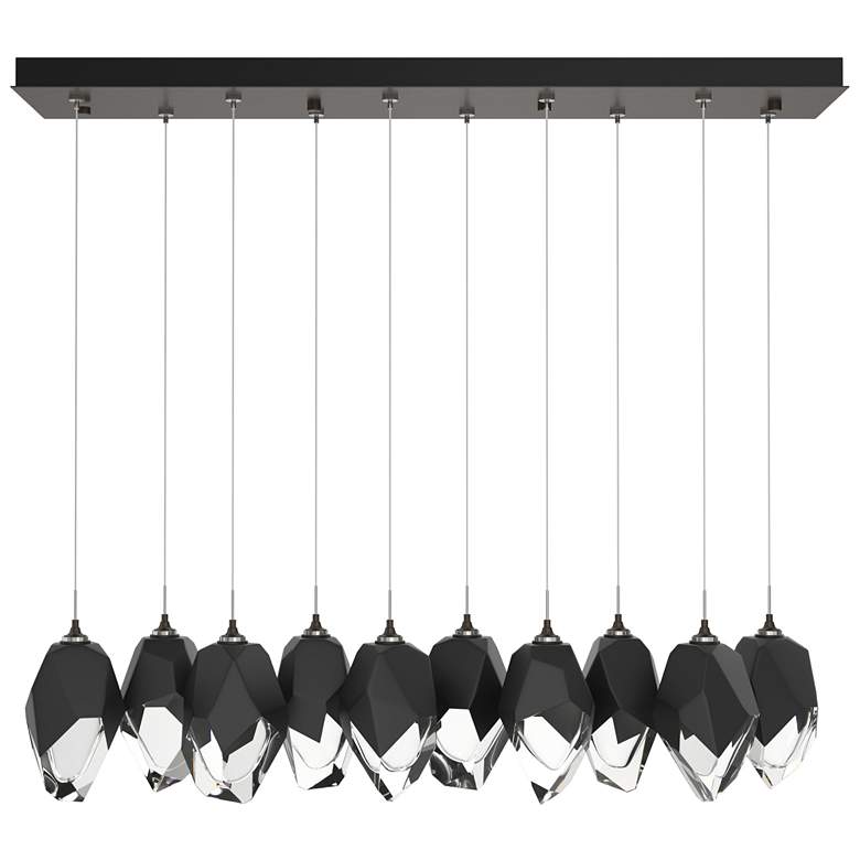 Image 1 Chrysalis 44.7"W 10-Light Oiled Bronze Large Black Crystal Standard Pe