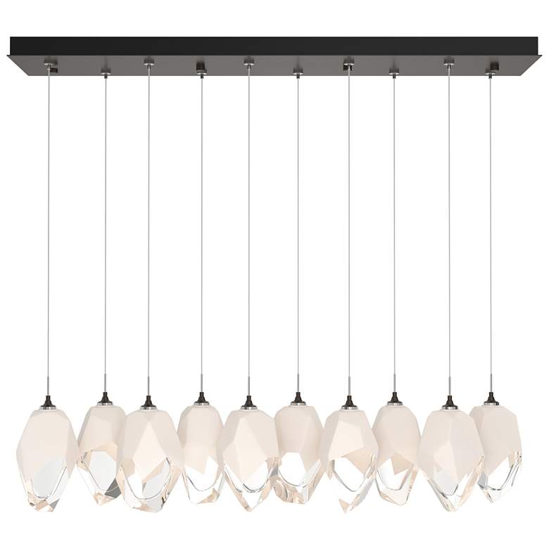 Image 1 Chrysalis 44.7"W 10-Light Oiled Bronze Large White Crystal Standard Pe