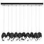 Chrysalis 44.7"W 10-Light Platinum Large Black Crystal Standard Pendan