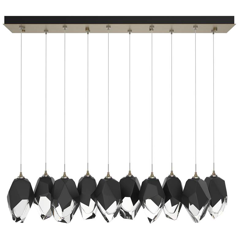 Image 1 Chrysalis 44.7"W 10-Light Soft Gold Large Black Crystal Standard Penda