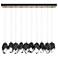 Chrysalis 44.7"W 10-Light Soft Gold Large Black Crystal Standard Penda