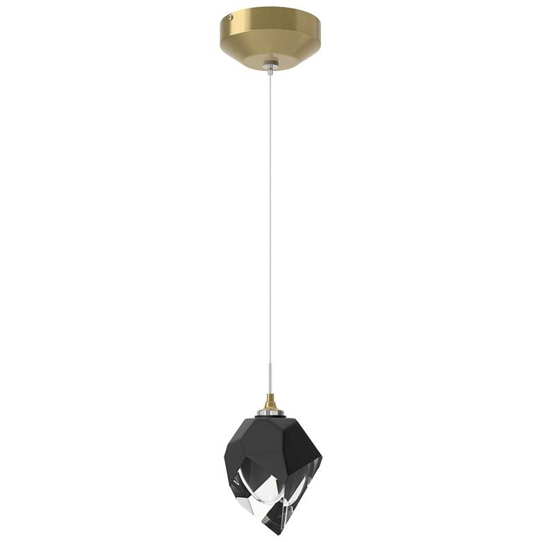 Image 1 Chrysalis 5.5" Wide Black Crystal Modern Brass Small Standard Pendant