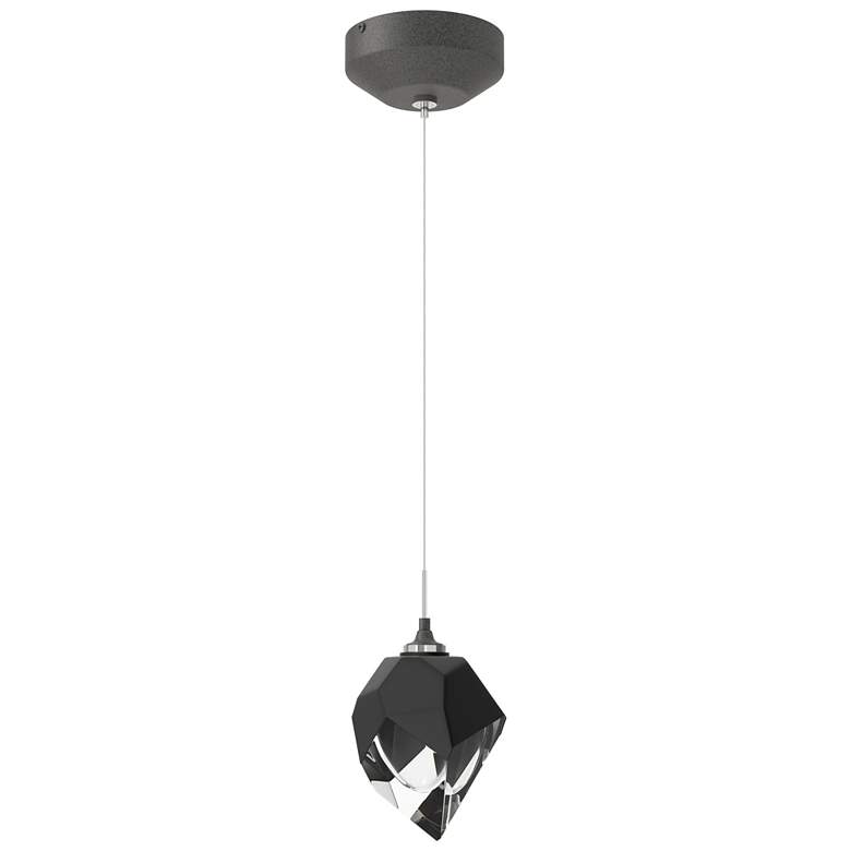 Image 1 Chrysalis 5.5" Wide Black Crystal Natural Iron Small Standard Pendant