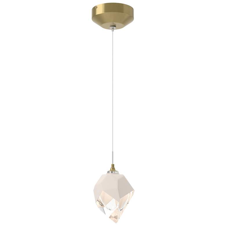 Image 1 Chrysalis 5.5" Wide White Crystal Modern Brass Small Standard Pendant