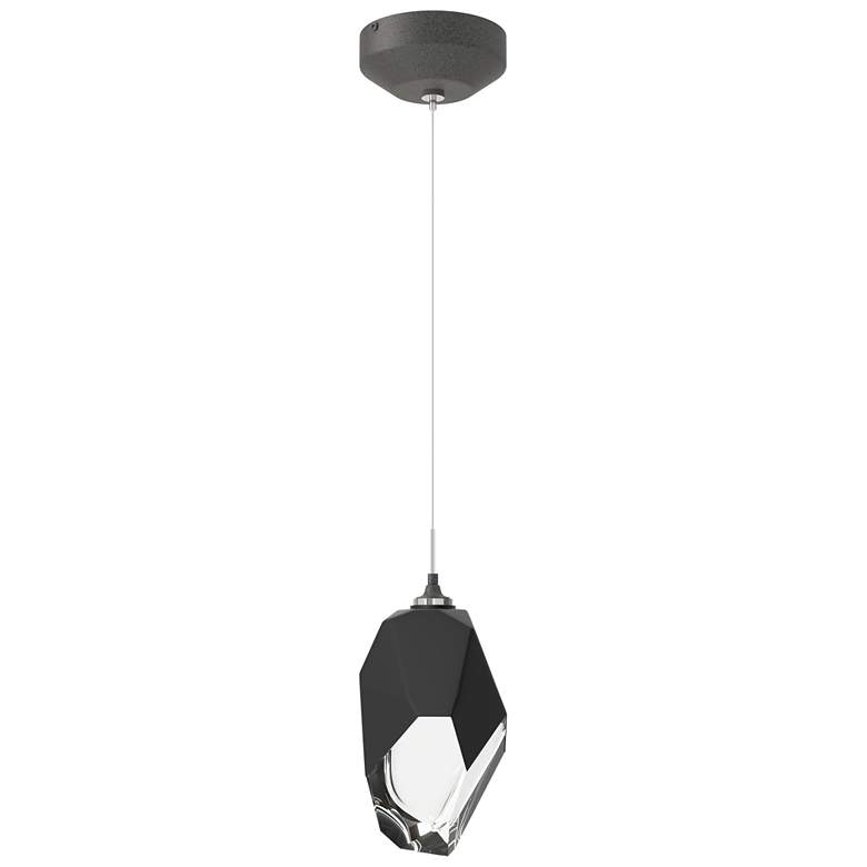 Image 1 Chrysalis 6.1" Wide Black Crystal Natural Iron Large Standard Pendant