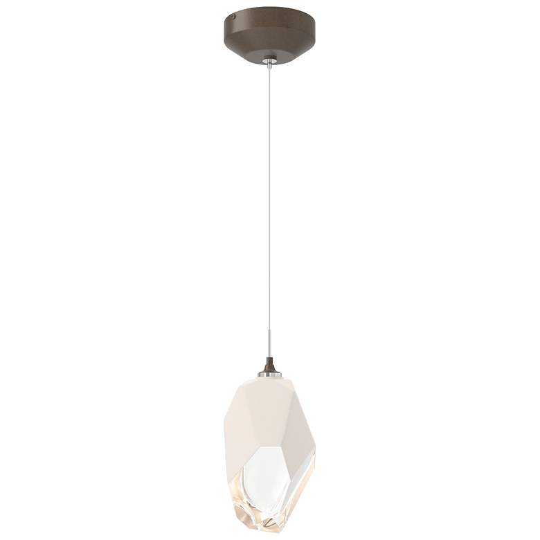 Image 1 Chrysalis 6.1" Wide White Crystal Bronze Large Standard Pendant