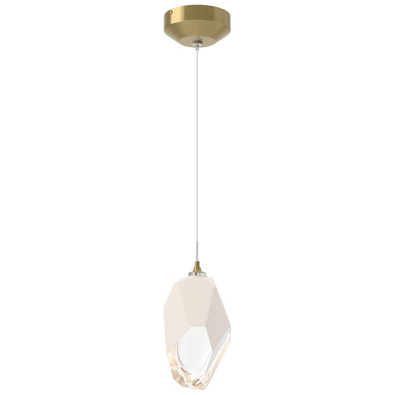 Image 1 Chrysalis 6.1" Wide White Crystal Modern Brass Large Standard Pendant
