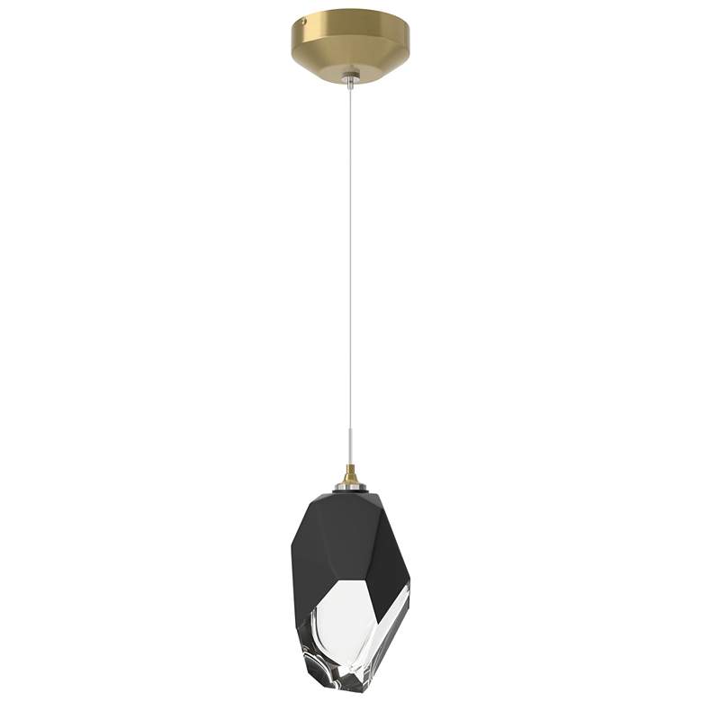Image 1 Chrysalis 6" Wide Modern Brass and Black Mini Pendant