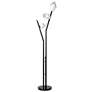 Chrysalis 74.4" High Ink Torchiere With White Crystal