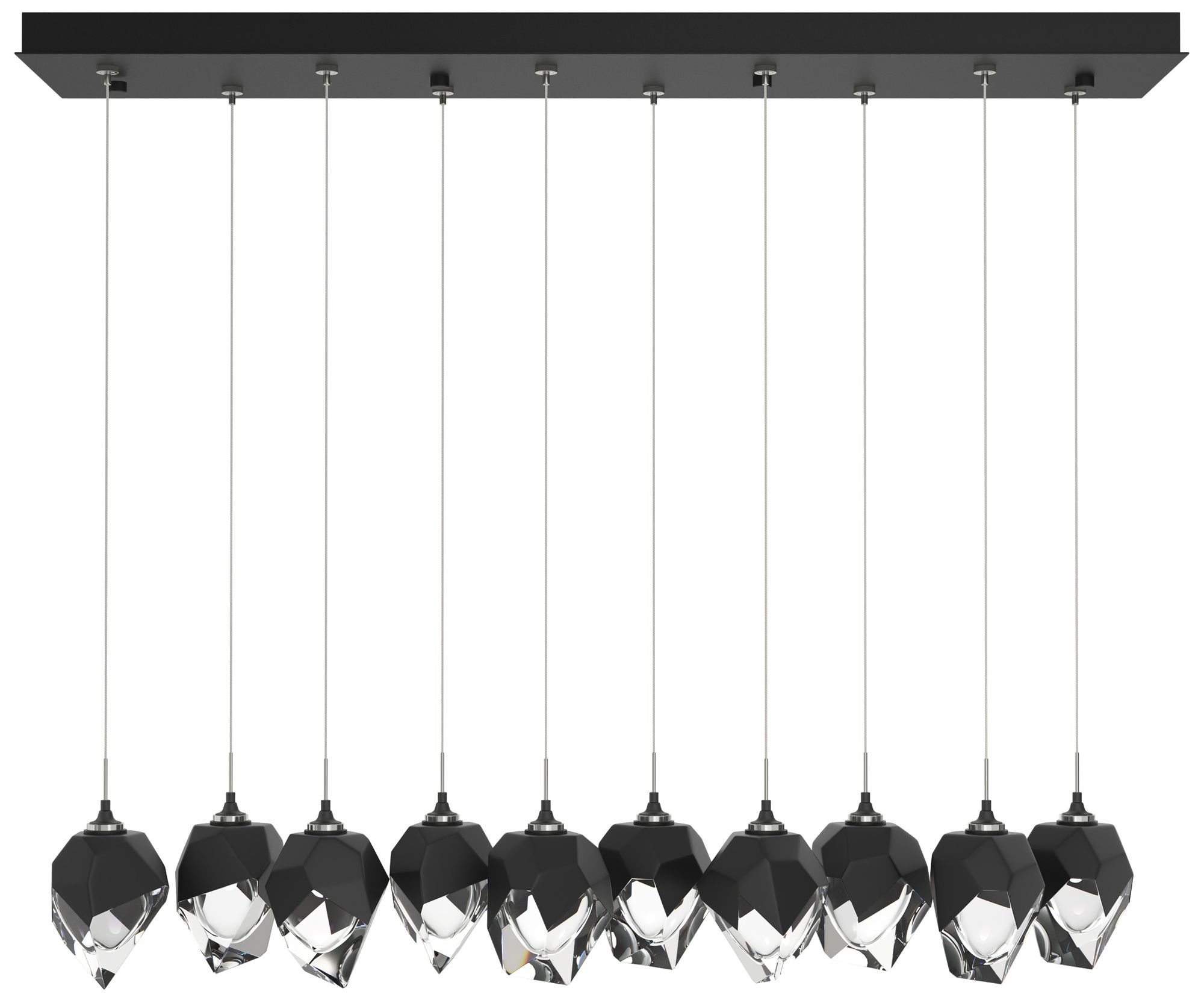 Chrysalis 8.5" 10-Light Small Crystal Black Long Pendant Made to Order