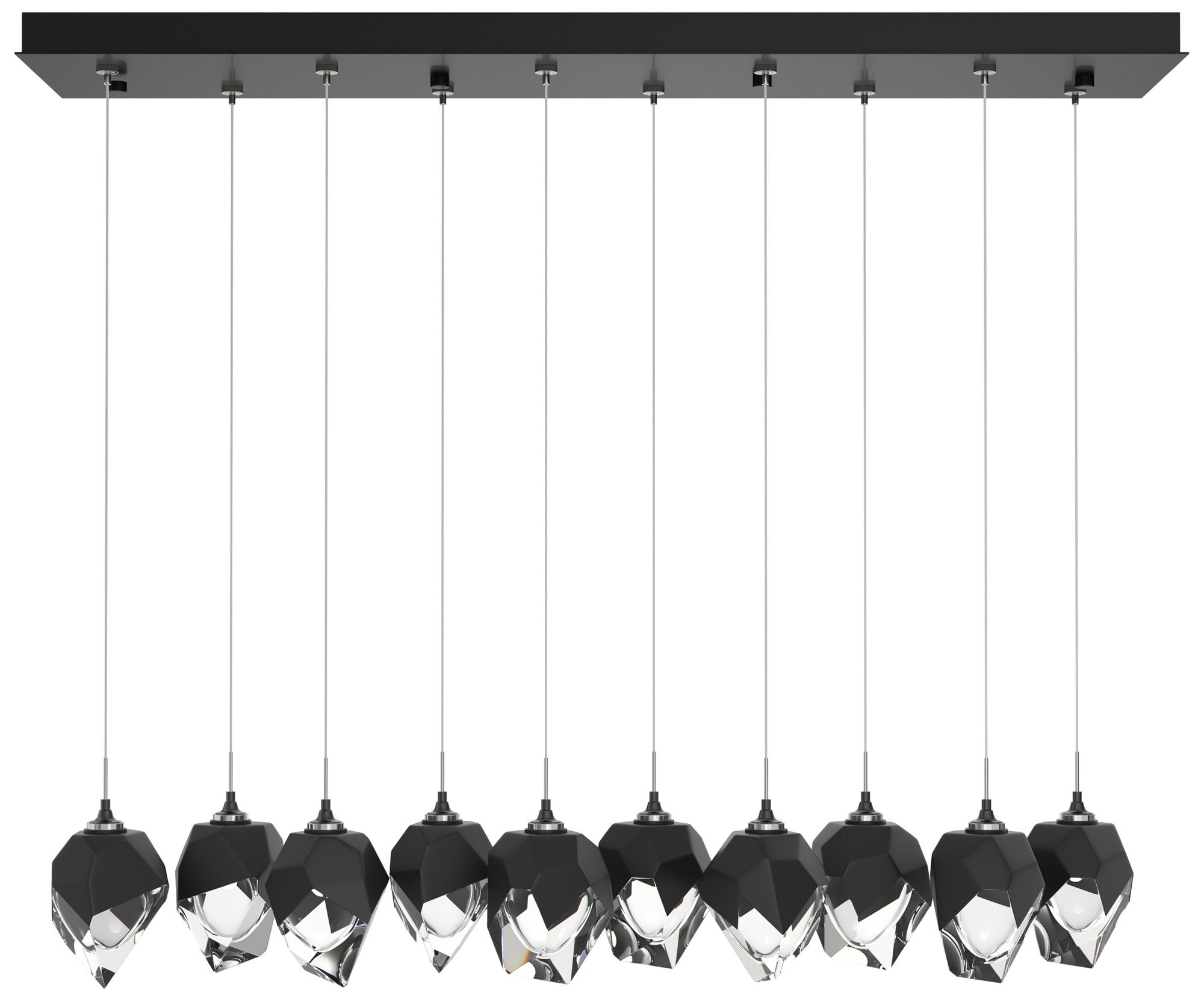 Chrysalis 8.5" 10-Light Small Crystal Ink Long Pend Made to Order