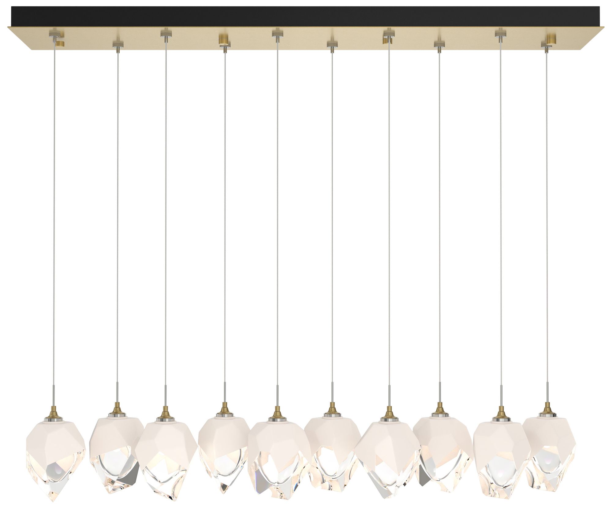 Chrysalis 8.5" 10-Light Small Crystal Modern Brass Pendant Made to Order