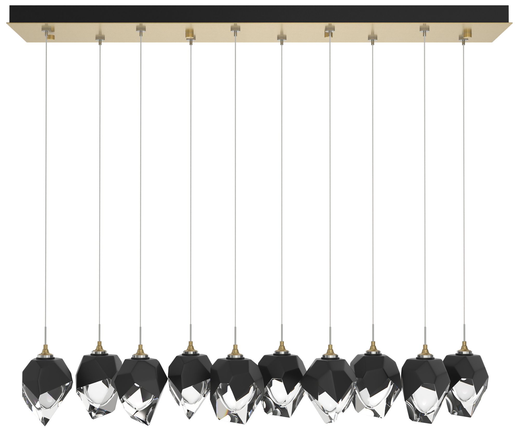 Chrysalis 8.5" 10-Light Small Crystal Modern Brass Pendant Made to Order