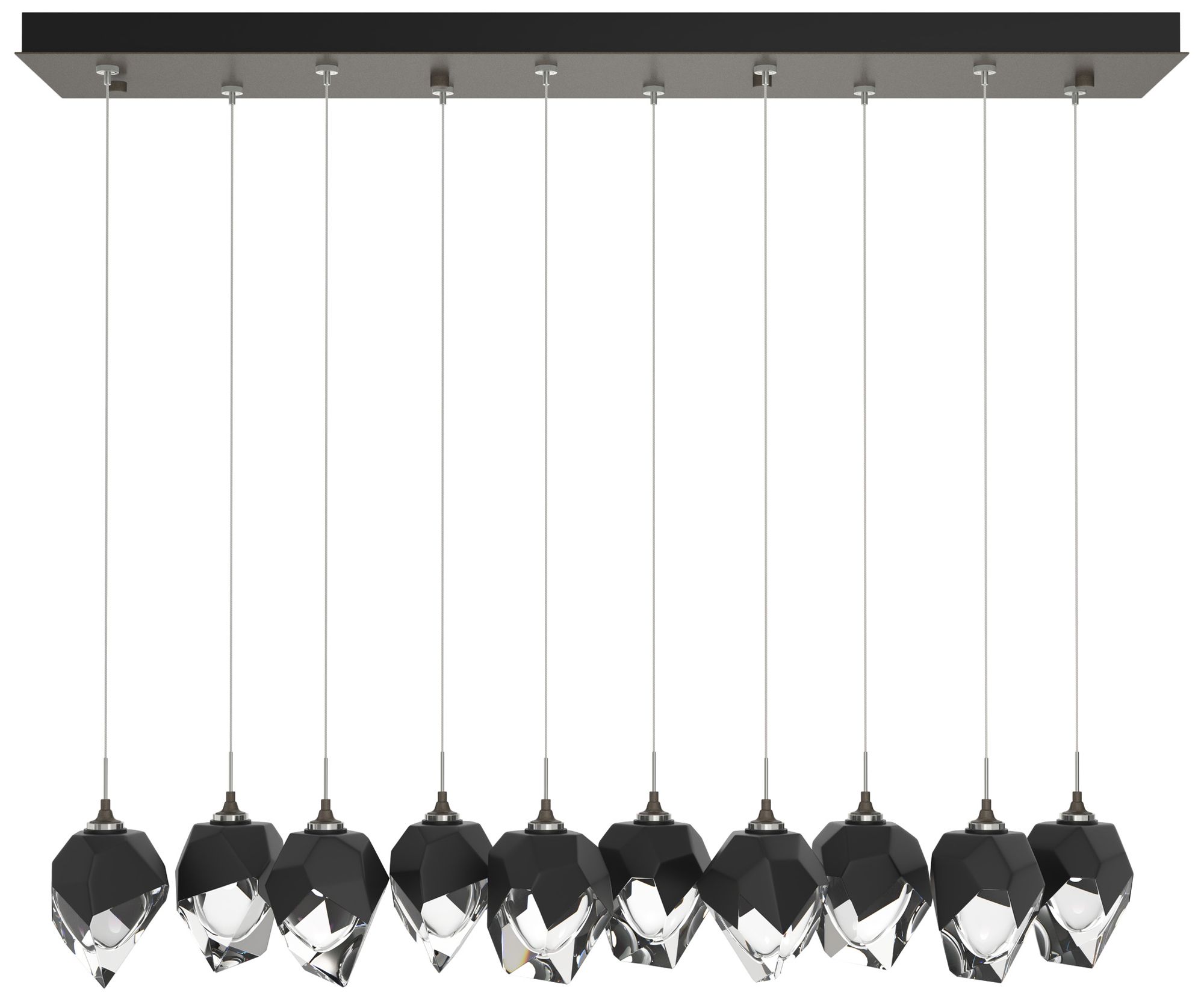 Chrysalis 8.5" 10-Light Small Crystal Smoke Long Pendant Made to Order