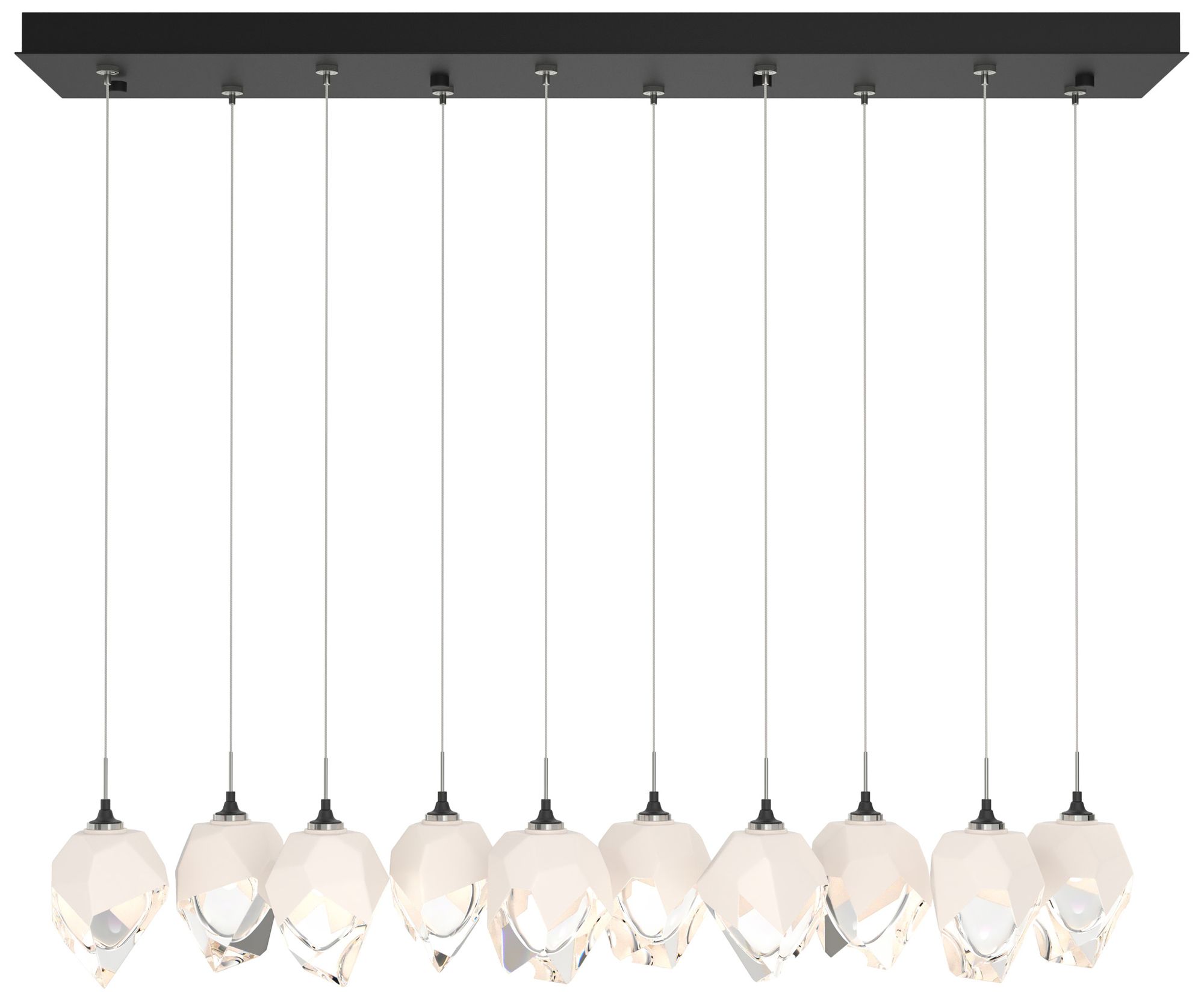 Chrysalis 8.5" 10-Light Small Crystal Black Long Pendant Made to Order