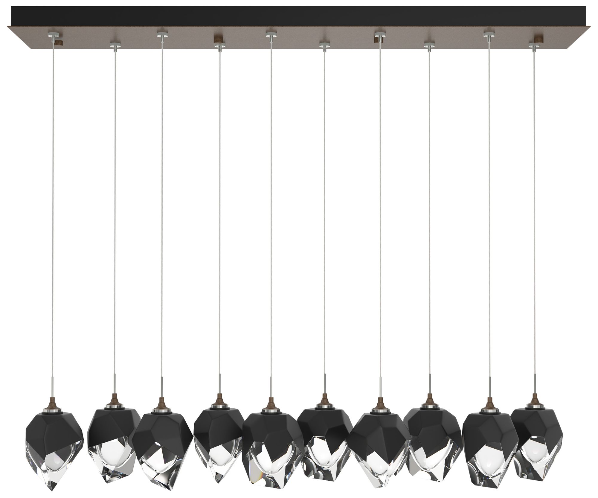 Chrysalis 8.5" 10-Light Small Crystal Bronze Long Pendant Made to Orde