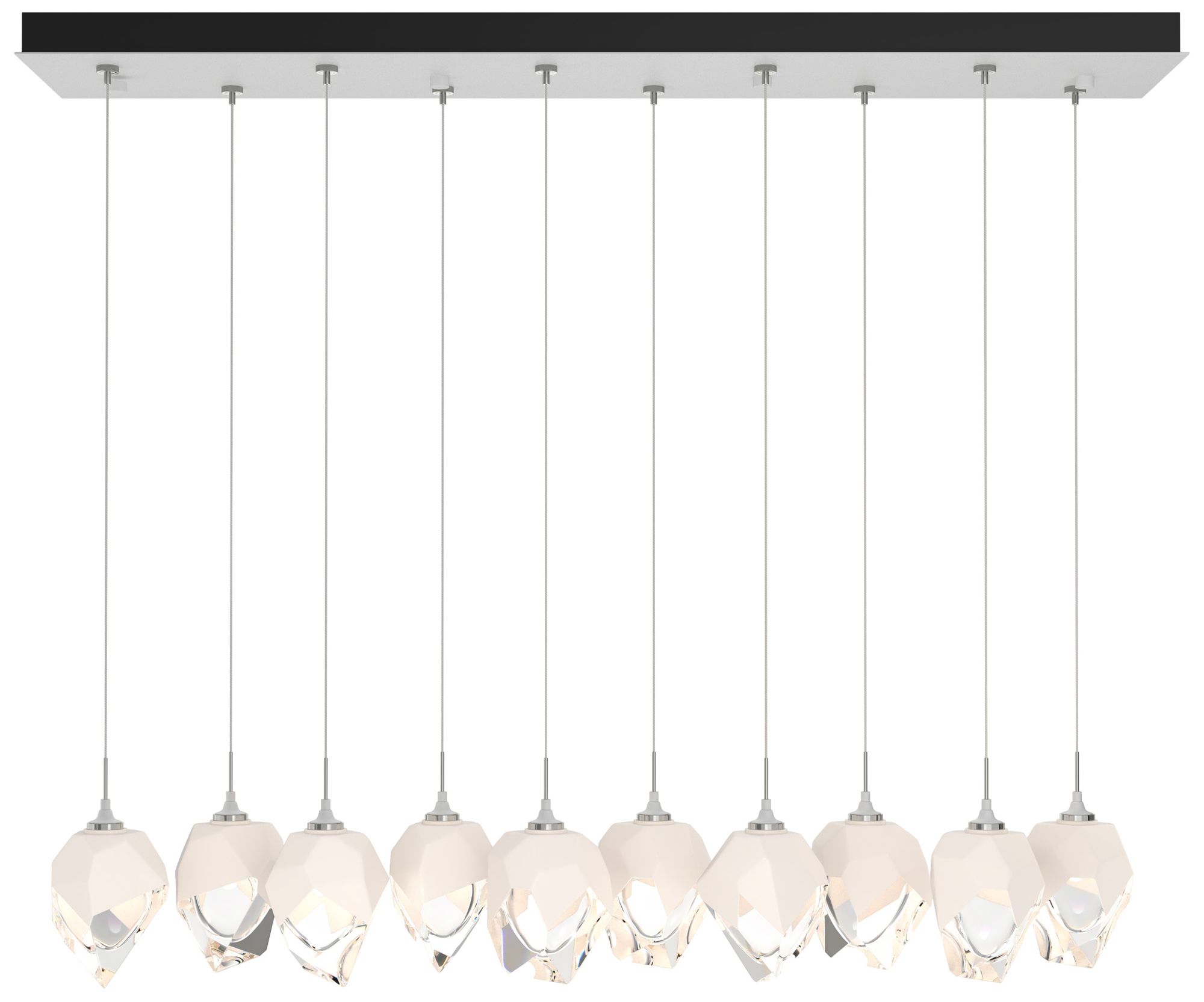 Chrysalis 8.5" 10-Light Small Crystal White Long Pendant Made to Order