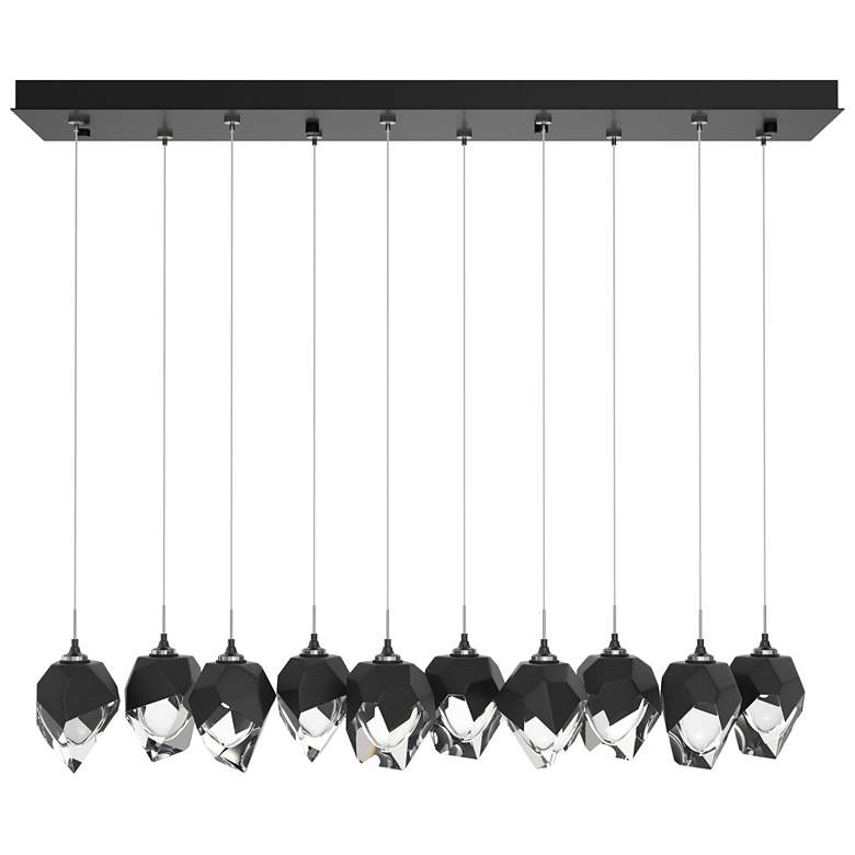 Image 1 Chrysalis 8.5" Wide 10-Light Small Crystal Black Crystal Ink Long Pend
