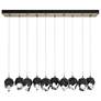 Chrysalis 8.5"W 10-Light Small Black Crystal Soft Gold Long Pendant