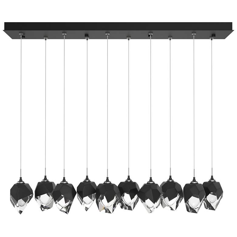 Image 1 Chrysalis 8.5"W 10-Light Small Crystal Black Crystal Black Long Pendan