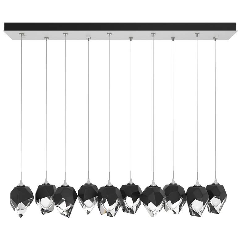 Image 1 Chrysalis 8.5"W 10-Light Small Crystal Black Crystal White Long Pendan