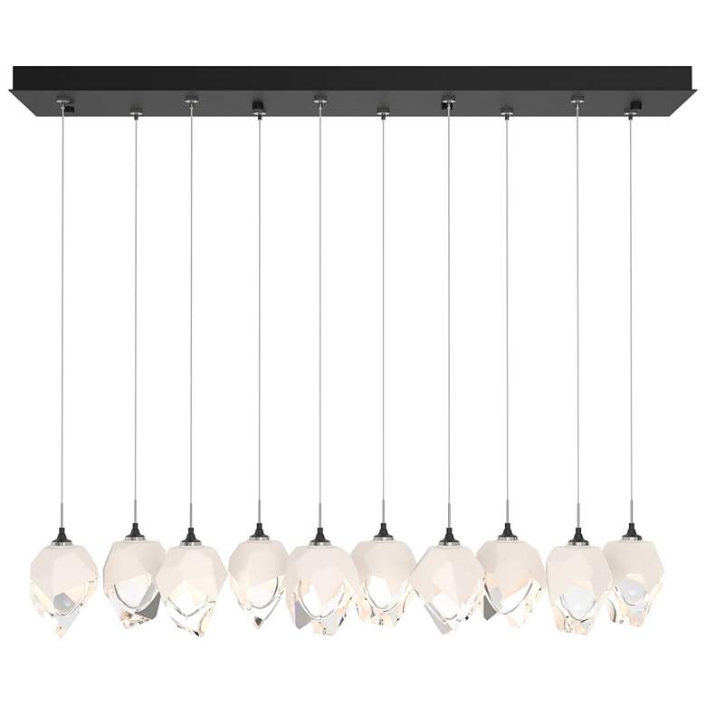 Image 1 Chrysalis 8.5"W 10-Light Small Crystal White Crystal Black Long Pendan