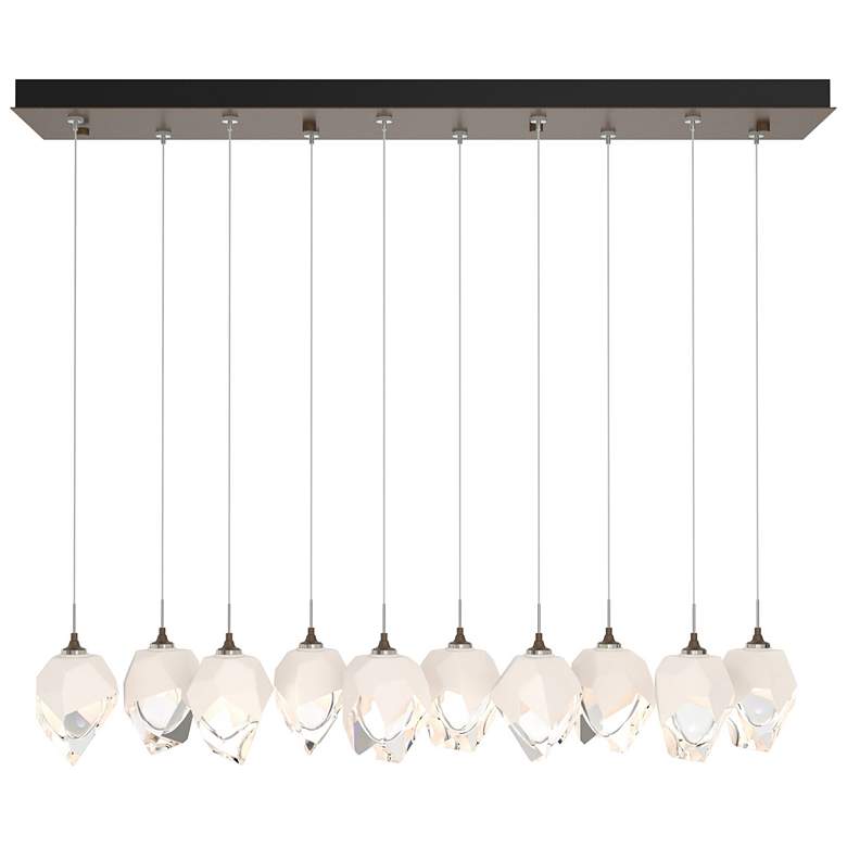 Image 1 Chrysalis 8.5"W 10-Light Small Crystal White Crystal Bronze Long Penda