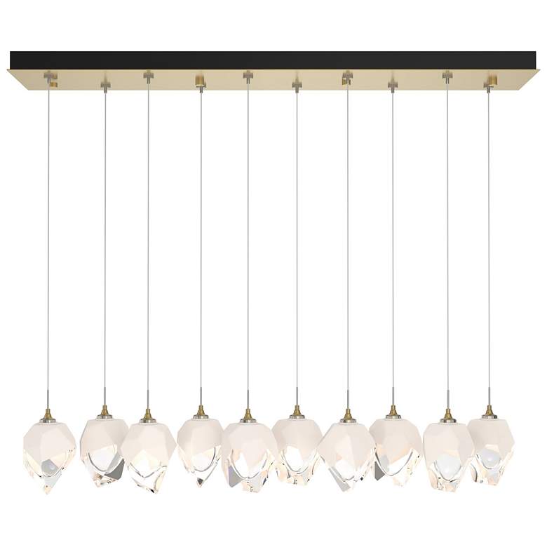 Image 1 Chrysalis 8.5"W 10-Light Small White Crystal Modern Brass Long Pendant