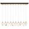 Chrysalis 8.5"W 10-Light Small White Crystal Modern Brass Long Pendant