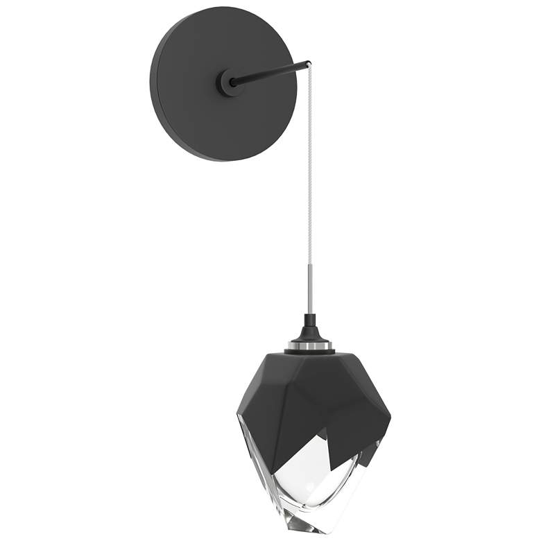 Image 1 Chrysalis 8.8" High Black Crystal Black Small Low Voltage Sconce
