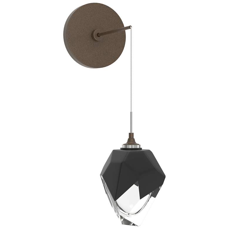 Image 1 Chrysalis 8.8" High Black Crystal Bronze Small Low Voltage Sconce
