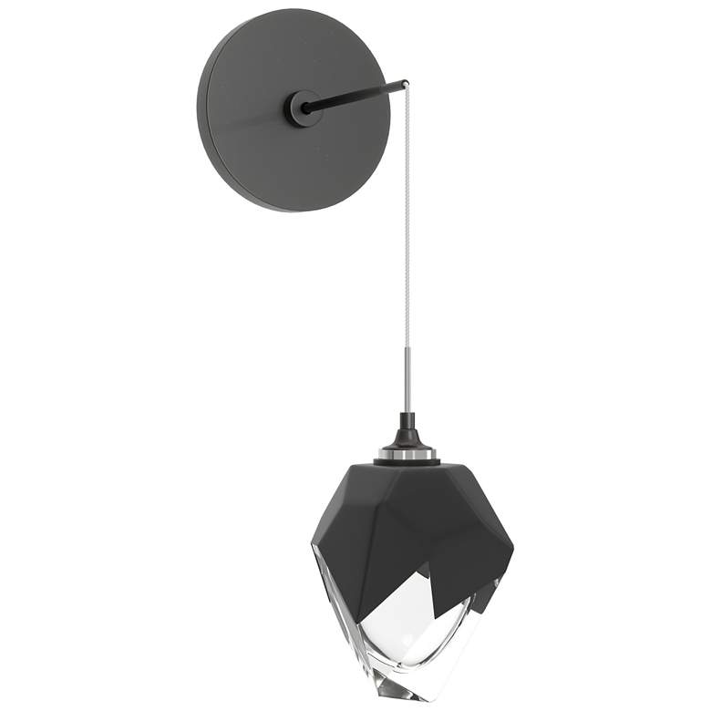 Image 1 Chrysalis 8.8" High Black Crystal Ink Small Low Voltage Sconce