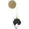Chrysalis 8.8" High Black Crystal Modern Brass Small Low Voltage Sconc