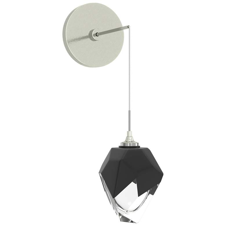 Image 1 Chrysalis 8.8" High Black Crystal Sterling Small Low Voltage Sconce