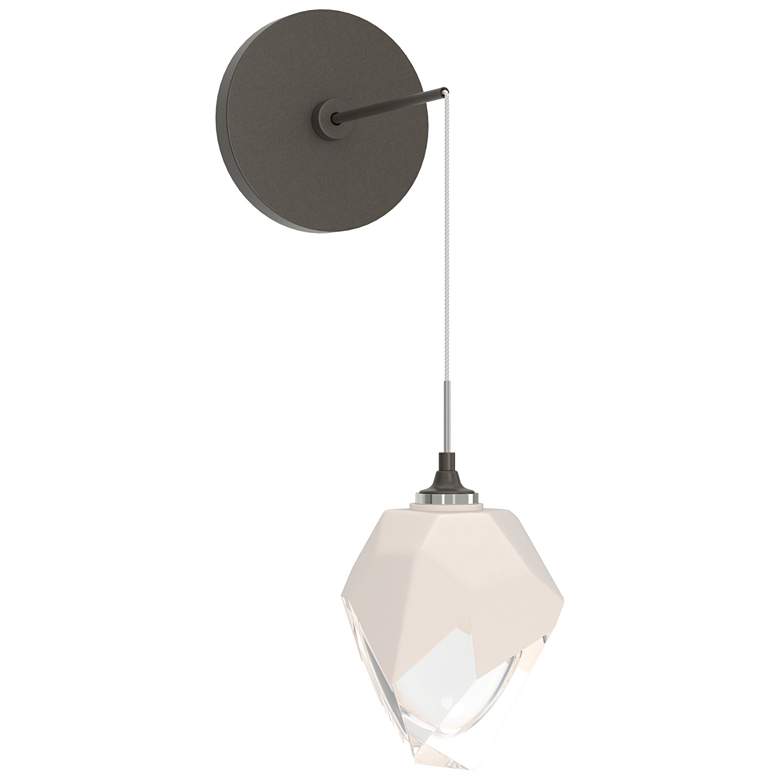 Image 1 Chrysalis 8.8" High White Crystal Dark Smoke Small Low Voltage Sconce