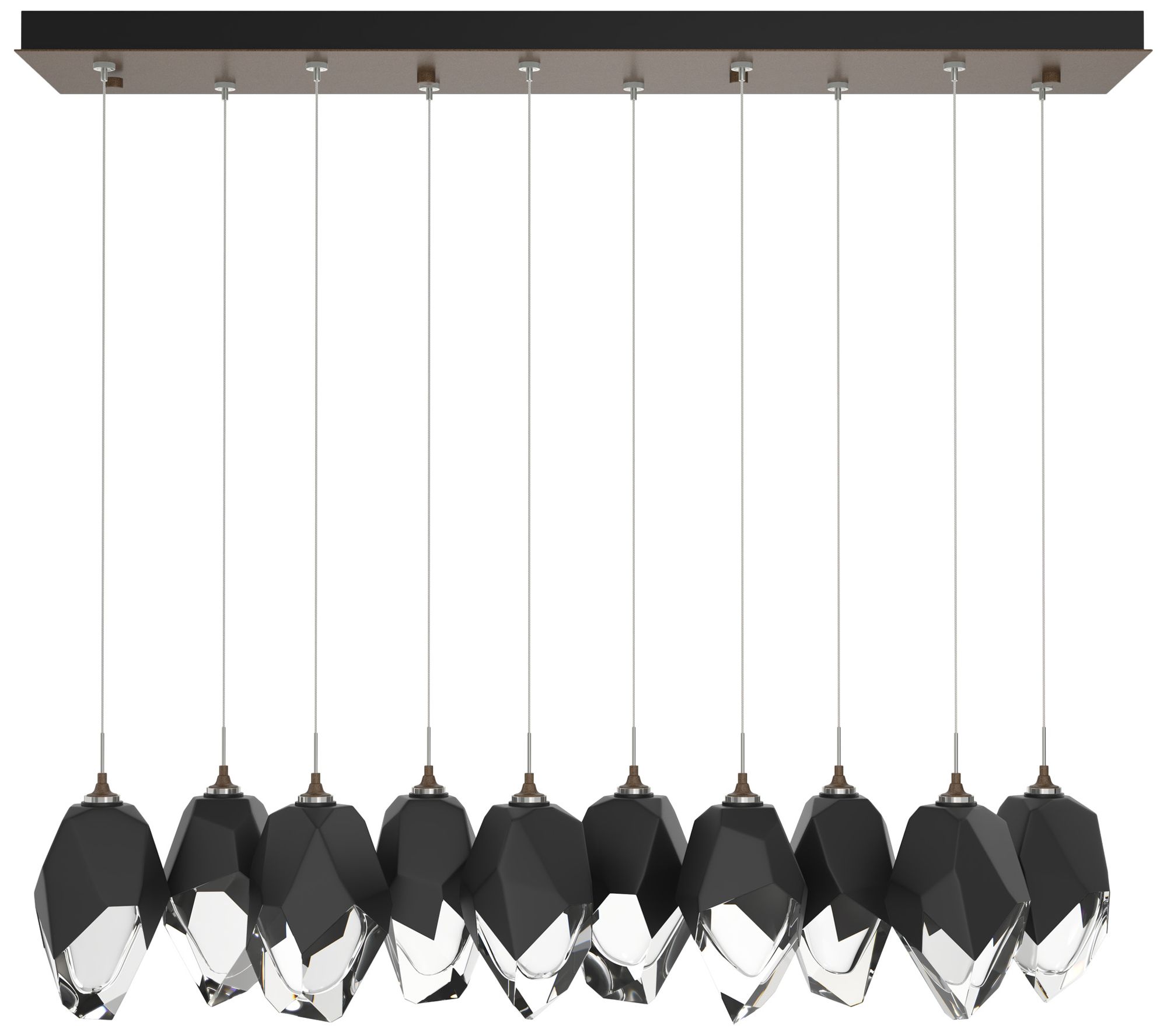 Chrysalis 9.8" 10-Light Crystal Bronze Long Pendant Made to Order