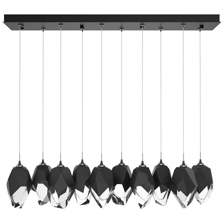 Image 1 Chrysalis 9.8" Wide 10-Light Large Crystal Black Crystal Ink Long Pend