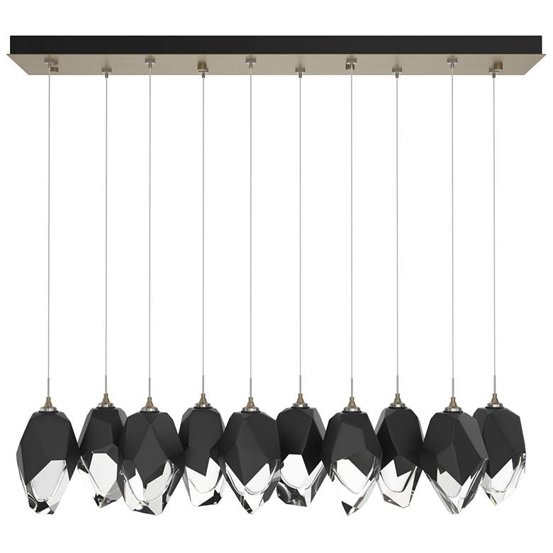 Image 1 Chrysalis 9.8"W 10-Light Large Black Crystal Soft Gold Long Pendant