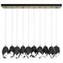 Chrysalis 9.8"W 10-Light Large Black Crystal Soft Gold Long Pendant