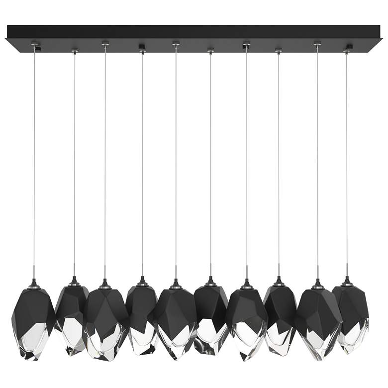 Image 1 Chrysalis 9.8"W 10-Light Large Crystal Black Crystal Black Long Pendan