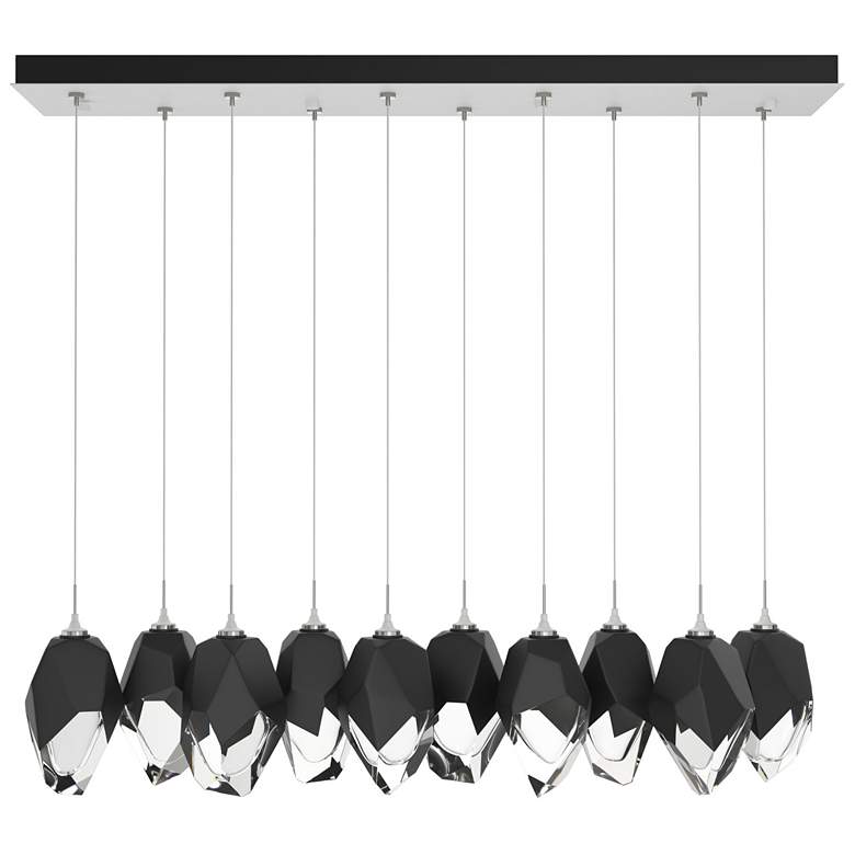 Image 1 Chrysalis 9.8"W 10-Light Large Crystal Black Crystal White Long Pendan