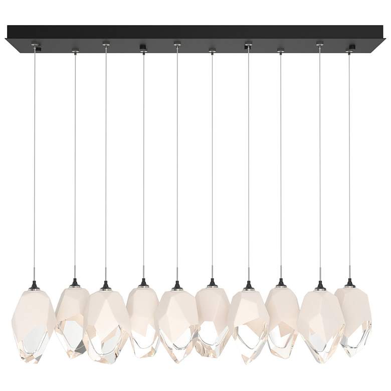 Image 1 Chrysalis 9.8"W 10-Light Large Crystal White Crystal Black Long Pendan