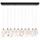 Chrysalis 9.8"W 10-Light Large Crystal White Crystal Black Long Pendan