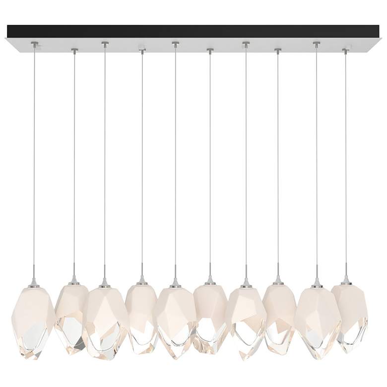Image 1 Chrysalis 9.8"W 10-Light Large Crystal White Crystal White Long Pendan