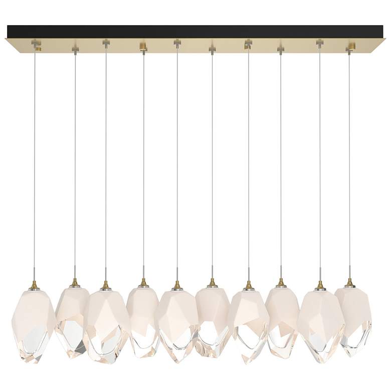 Image 1 Chrysalis 9.8"W 10-Light Large White Crystal Modern Brass Long Pendant