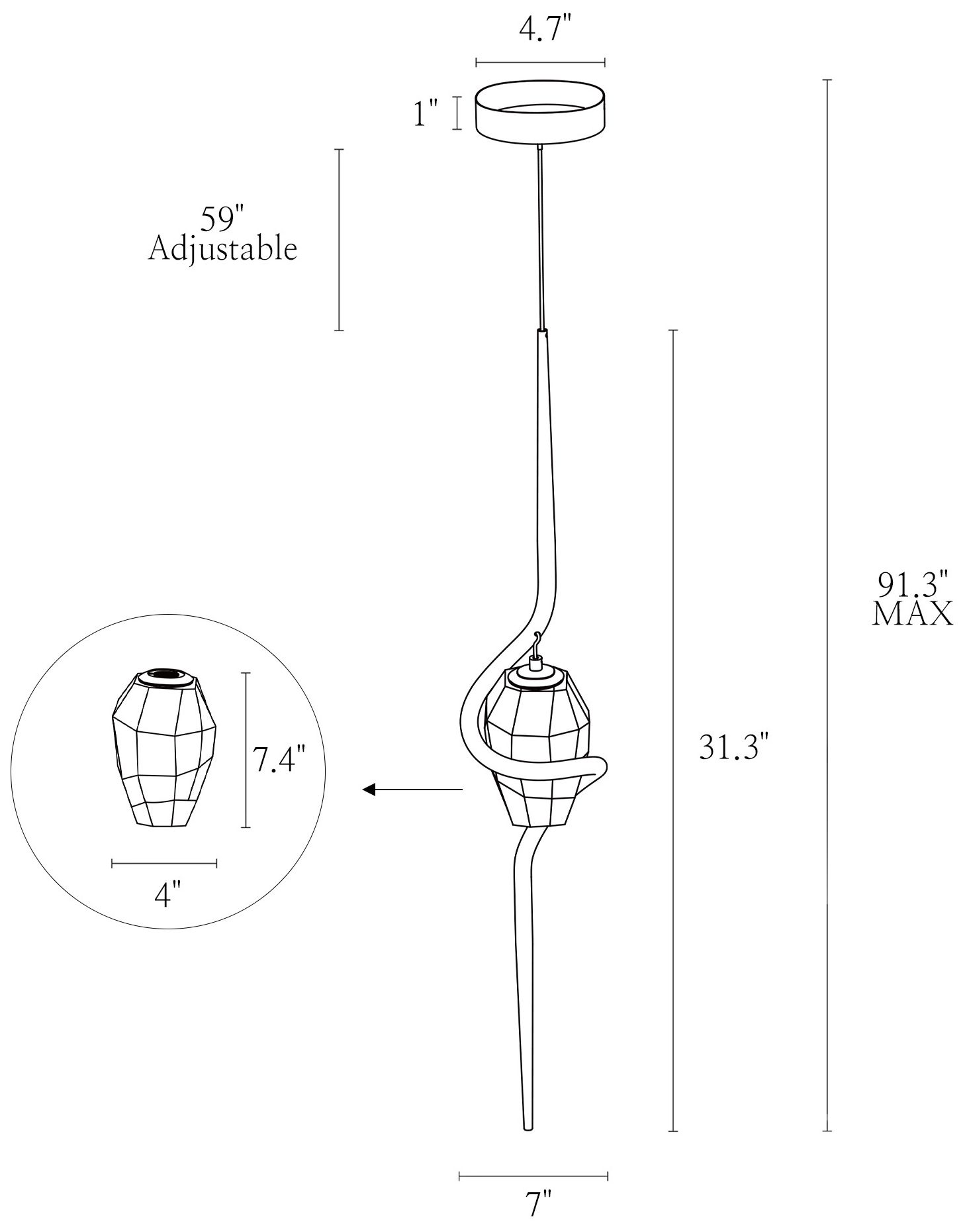 Image 3 Chrysanthemum 7" Wide Plating Brass LED Mini Pendant more views