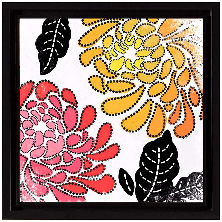 Image 1 Chrysanthemums Orange and Red 14 1/2 inch High Floral Wall Art